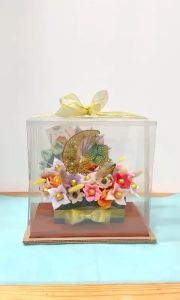 Buket Bunga Coklat Premium & Hiasan Kayu Lampu Lebaran