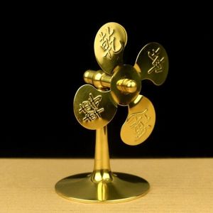 ใบพัดลมเงินบริสุทธิ์แบบหมุนได้สำหรับตกแต่งบ้าน ใบพัดลมหมุนได้แบบมือถือ พวงวงล้อลมสำหรับห้องนั่งเล่นและห้องพักผู้ใหญ่