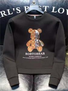 European Station Tide Brand Sweatshirt Men 2024 Spring and Autumn Round Neck Slim Accessible Luxury Bear Print Pullover Jacket