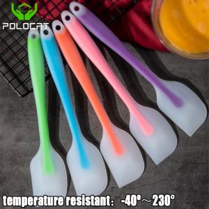 Polocat 1pcs Cream Spatula Cake Cream Silicone Translucent Head Scraper Baking Cake Tool Silicone Spatula Small Nonstick Cookware