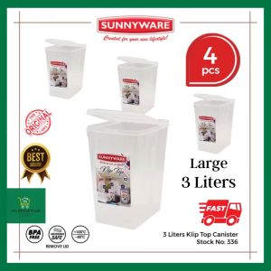 4pcs 3 Liter Klip Top Canister Milktea Powder Jar Plasticware Houseware Storage Container Garapon - Sunnyware 336