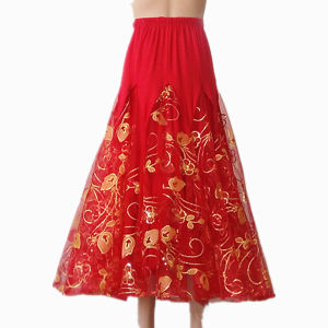 Modern Dance Skirt Large Sway Long Skirt Waltz Standard Dance Skirt Social Dance Half-length Skirt Performance Costume