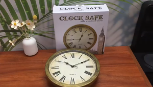 Wall Mounted Clock With Hidden Storage Door / Diversion Safe With Hidden Compartment Clock For Living Room Decor