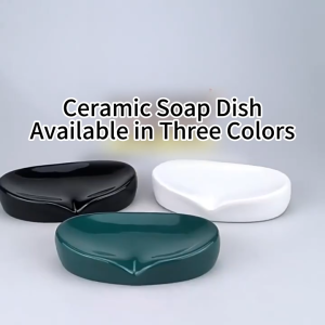 Self Draining Ceramic Soap Tray Keep Soap Dry Simple Bathroom Soap Dish