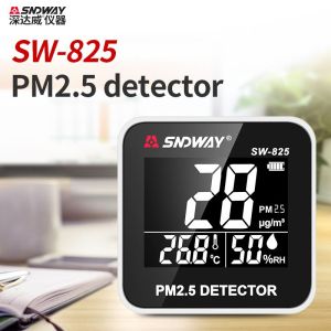【จัดส่งจากกรุงเทพฯ】SNDWAY SW-825 ดิจิตอล PM2.5 เครื่องตรวจจับ 0-500ug / m³มินิแบบพกพา PM 2 5 เลเซอร์เซนเซอร์ตรวจสอบคุณภาพอากาศเครื่องวัดอุณหภูมิความชื้น