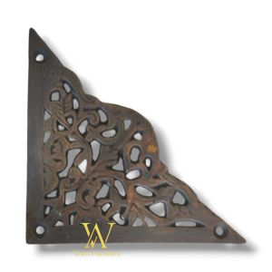 Sudut Siku Kuningan Antik Motif Ukir 10 cm 1 Pcs