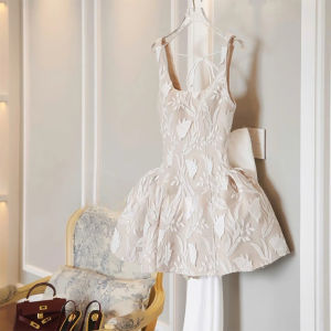 Elegant Noble Style Bow Lace Embroidery Dress