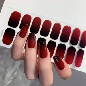 2025 Semi-cured Gel Nail Stickers Solid Color Nail Semi-baked Tips Full UV Nail Need Decals Paste Lamp N0R7
