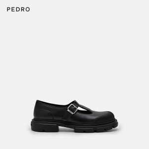 Pedro Cowhide Mary Jane Shoes Womens Original Series College Style Leather Single Shoes Casual Fashion Footwear