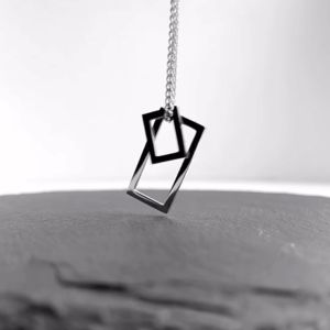 🇲🇾ZEMME🇲🇾 Double Rectangle Necklace Minimalist Chain Necklace for Men Rantai Lelaki 双框几何项链简约饰品