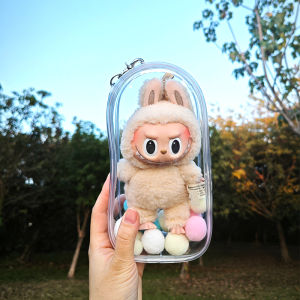 17cm Labubu Doll Outdoor Bag Transparent Multicolor Storage Case Toy Bag Decoration Doll Display Box 17cm Labubu Doll