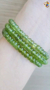 Collection Grade Icy Peridot Abacus Rondelle Bracelet