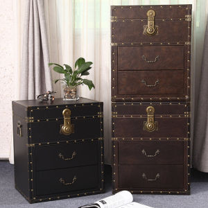European Style Vintage Bedside Cabinet American Style Bedroom Bedside Chest of Drawers Living Room Storage Cabinet Sofa Side Table Hallway Phone Cabinet