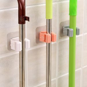 Polocat 1PCS Wall Mounted Mop Organizer Holder Broom Hook Household Storage Shelf Bathroom Suction Hanging Pipe Hooks#1