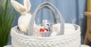 Baby Diaper Storage box Baby Diaper Bag Caddy Organizer Baby Shower Gift Basket for Kids Cotton Infant Nursery Storage Bin for Changing Tote Beg