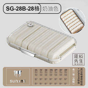 Portable Cream Style Medicine Box Original Design Week Long Seven Days Separate Storage Box Household Organizer by Mr Grocery