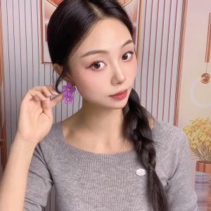 Anting Bunga Besar Ganda Wanita Flower Earrings Fashion Kreatif Unik Geometris Anting Multiwarna