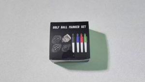 8PCS Golf Ball Marker Kit for Precision Aim and Personal Marking Includes 4 Ball Marker Templates and 4 Color Marking Pens