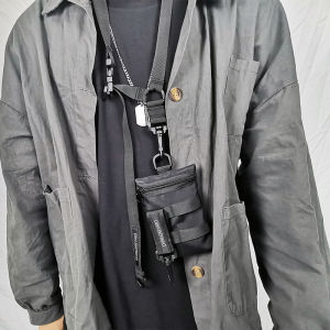 Mini Waterproof Dance Punk Hanging Neck Key Bag Fashion Trendy Nylon Cloth Crossbody Bag For Youth