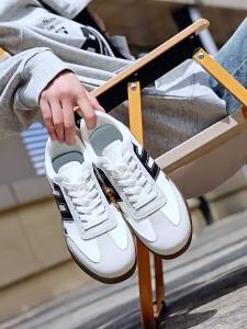 Cross-Border plus Size Womens Shoes 45 Size Tendon Bottom Skate Shoes Couple Casual Sneaker Low-Top Flat Non-Slip German Training Shoes