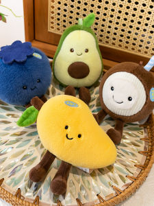 QIAOSHANG | Cartoon Fruit Series Plush Duck Pear Mango Desk Ornament