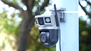 V380 เลนส์คู่ SC23 WiFi กล้องวงจรปิด 3 ภาพ ดูพร้อมกันได้  5ล้านพิกเซล กลางคืนภาพสี กล้องวงจรปิดไร้สาย ซิมการ์ด 4G