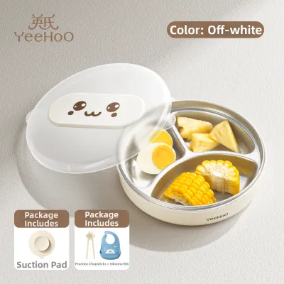 YeeHoO KIDS | Training Partitioned Tray Suction Stainless Steel