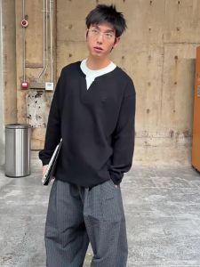 JNXS | American Retro Heavyweight Illusion Layered Loose T-Shirts