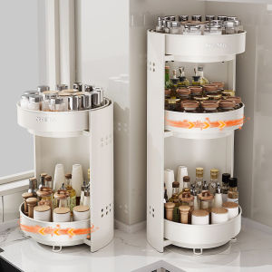 Corner Rotatable Spice Storage Shelf