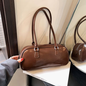 Retro Korean Style Womens Baguette Underarm Bag Fashionable Versatile Handheld Single Shoulder Bag for Young Women
