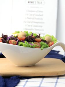 Japanese Style Ceramic White Porcelain Salad Bowl Restaurant Hotel Home Use with Handle Dry Fruit Bowl Fruit Vegetable Soup Bowl Salad Dressing Bowl