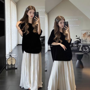 XUECAIQI | Design Elegant Light Maturity Off-shoulder Top Skirt Set