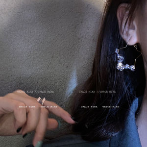 Earrings Long Crystal Womens Fashion Jewelry Face Slimming Treasure Girl Alloy Plated Silver Gold Fresh out Korean Style