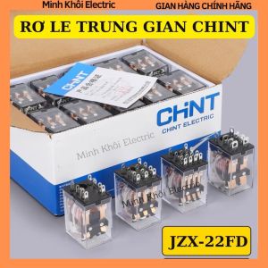 rơ le trung gian Chint 8 và 14 chân kèm đếrelay Chint 220V24V12V relay trung gian chint ro le trung gian