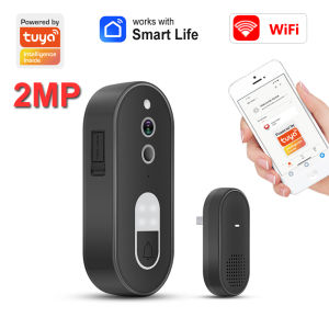 WiFi Video Doorbell Work With Tuya Smart Life Home Security Anti-theft Monitor Two-way Audio Intercom Night Vision Function
