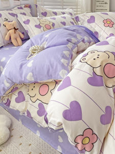 Pure Cotton Single Piece Childrens Cartoon Bedding Cover Student Dormitory Bed Sheet 150x180x200 Warmth Retention Floral Pattern