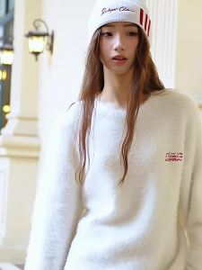 RickyisClown | Áo Sweater Mohair Hình Thỏ Mau Rộng Phong Cách Thư Giãn