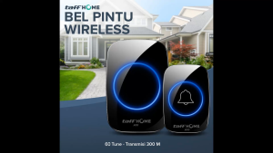 TaffHOME Bel Pintu Wireless Remote Doorbell 60 Tunes dengan Pengirim & Terima