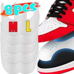 รองเท้าผ้าใบยืดหัวรองเท้าป้องกันการบาดเจ็บ8ชิ้นป้องกันรอยยับรองเท้าพับได้ย่นย่นลิ้นรองเท้าป้องกันรอยยับสำหรับกีฬาดร็อปชิปปิ้ง