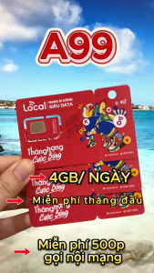 ( MIỄN PHÍ 1 THÁNG ĐÀU ) Sim 4G Mobifone Local A69 - Có 2GB Tốc Độ cao Mỗi Ngày ( 60GB/tháng ) - Chuyên Dùng Cho Học Sinh Sinh Viên  Phí Gia Hạn 69k/tháng  - FREESHIP - CHƯA KÍCH HOẠT