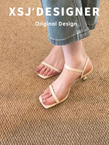 LIQIXIEFANG | French Style Leather Flat Heel Sandals