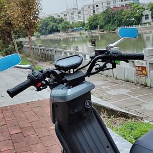 งาน CNC ดีไซน์สปอร์ต กระจกมอเตอร์ไซค์ ฝามีเนียม​ กระจกสีฟ้าเกรดดี ใส่ได้ทุกรุ่น 1อัน（ต้องการคู่.กรุณาสั่ง 2）