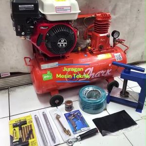 Mesin Kompresor Bensin Shark 1/4 HP + Mesin Penggerak
