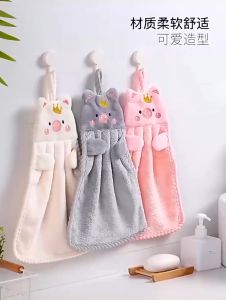 Khăn Lau Tay Nhà Bếp Heo Dễ Thương HIKARU Siêu Thấm Hút Nhanh Khô Treo Tường 28x13cm DT241100301