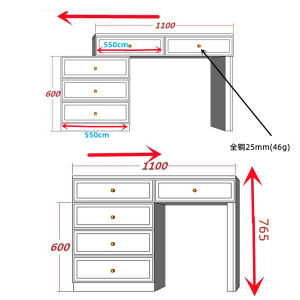 Luxurious Modern Bedroom Makeup Table Full Solid Wood Baking Paint Combination Storage Multi-Function Simple Style Dressing Desk