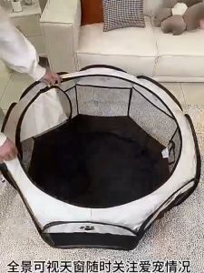 บ้านแมว คอกสูง คอกสูง คอกสุนัข บ้านสุนัข กรงแมว เต็นท์ คอกแมวพับได้ คอกแปดเหลียม ที่นอนหมาแมว พกพาสะดวก กรงแมวพับได้