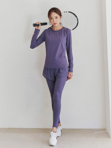 ชุดโยคะสำหรับผู้หญิงไซส์ใหญ่ ชุดออกกำลังกาย วิ่ง แห้งเร็ว แขนยาว ฤดูใบไม้ร่วง/ฤดูหนาว ชุดออกกำลังกายแบบลำลอง ชุดโยคะ ชุดออกกำลังกาย