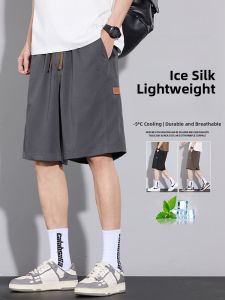 Slim Fit Straight Ice Silk Summer Shorts for Men
