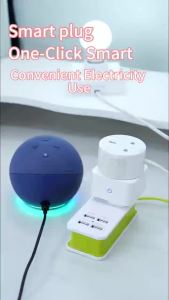 SIXWGH | Bộ Chuyển Đổi Tuya Smart WiFi/Zigbee3.0 Ổ Cắm Tường 3 Chân Chuẩn Anh Điều Khiển Bằng Alexa Có Phích Cắm CN Dùng Cho Nhà Ở