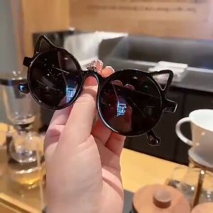 FG Kacamata Anak Kucing Kacamata Hitam Telinga Kucing Kacamata Anak Hitam Korea Import